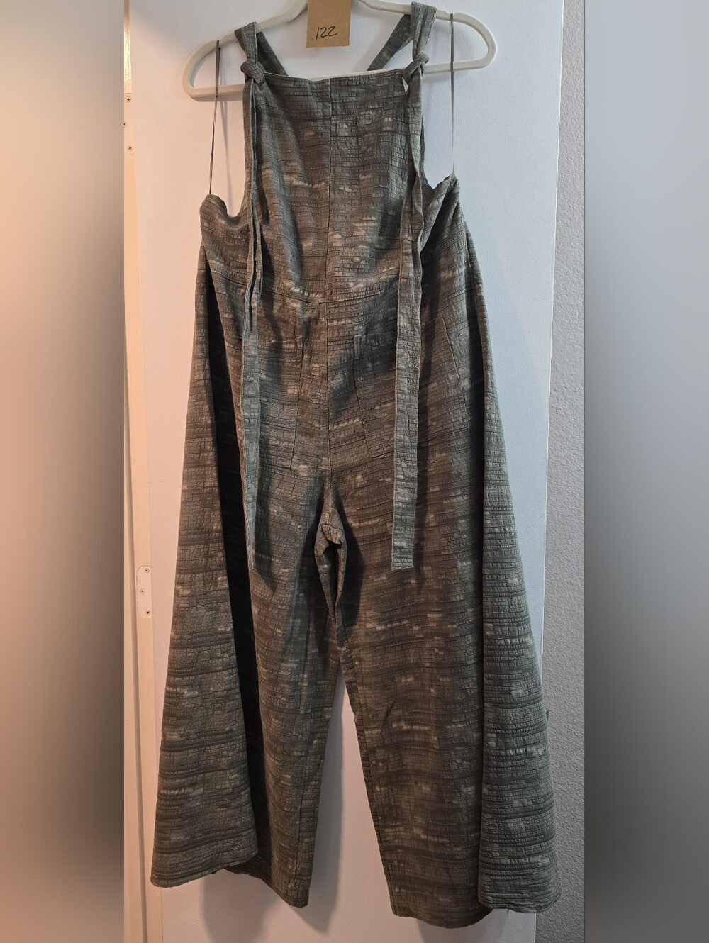 122 Relaxed Olive Green Tie-Shoulder Wide-Leg Jumpsuit